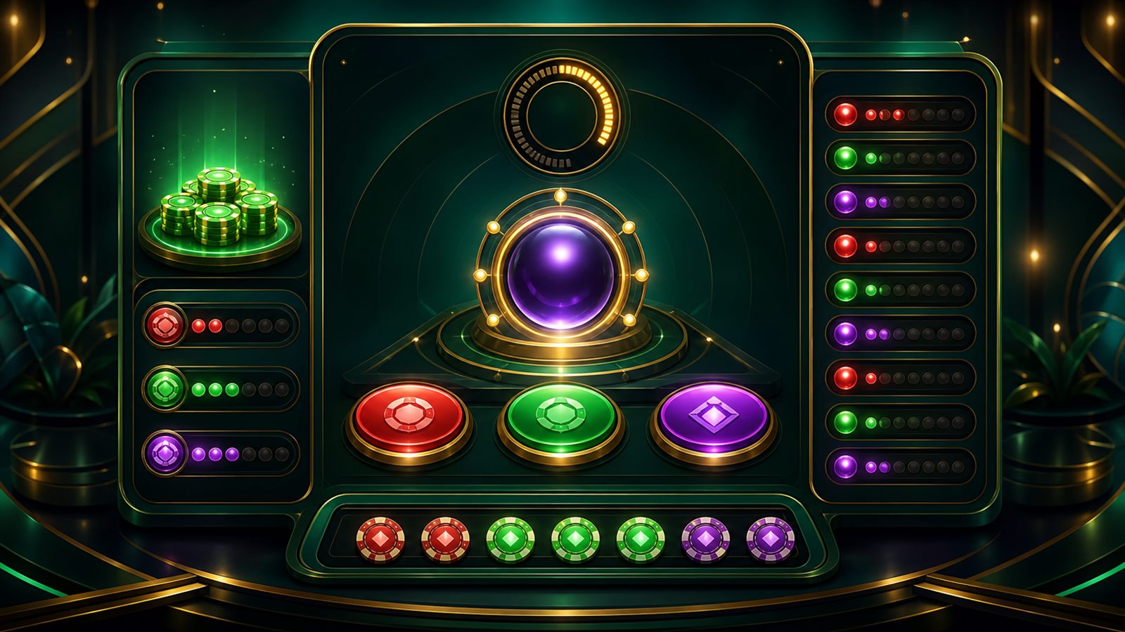 Dark Wingo demo lobby interface with colorful prediction tokens